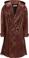 Hooded Leather Trench Coat 