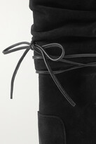 Thumbnail for your product : Manolo Blahnik Cavashipla Lace-detailed Suede Ankle Boots - Black