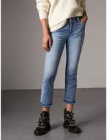 Thumbnail for your product : Burberry Slim Fit Frayed Cropped Jeans