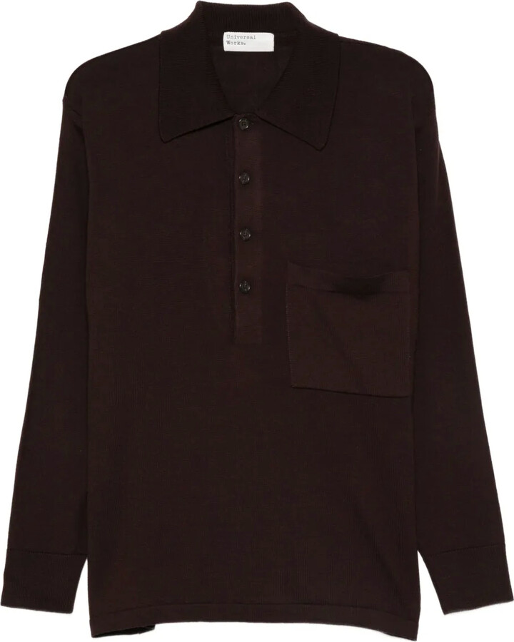Universal Works Polo-Neck Patch-Pocket Sweater