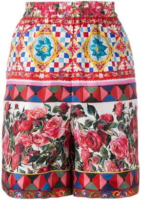 Dolce & Gabbana floral print pyjama shorts - women - Silk - 40