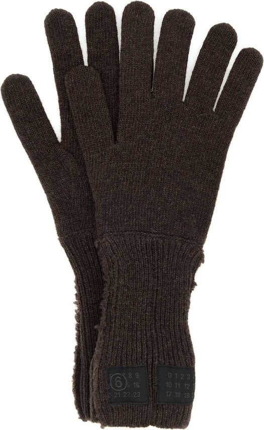 MM6 MAISON MARGIELA Logo Patch Distressed Gloves