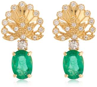 Leon Yvonne Paris Emeraude 18kt Gold & Emerald Earrings