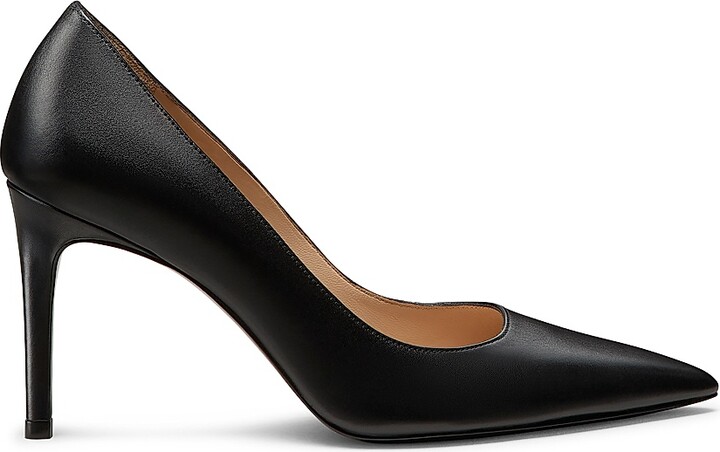 Stuart Weitzman Women's Stuart Power 85MM Leather Pumps - Adobe - Size 10