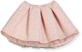 Billieblush Jacquard Rose-Print Skirt, Size 4-8