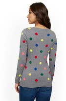 Thumbnail for your product : New York & Co. Essential V-Neck Sweater - Dot-Print |