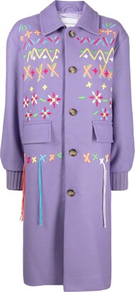 Mira Mikati Fair Isle Embroidered Coat