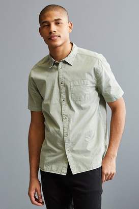 Urban Outfitters Overdyed Pigment Short Sleeve Button-Down Shirt