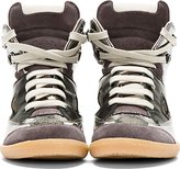 Thumbnail for your product : Maison Martin Margiela 7812 Maison Martin Margiela Pewter & Black Leather Cut Out Sneakers