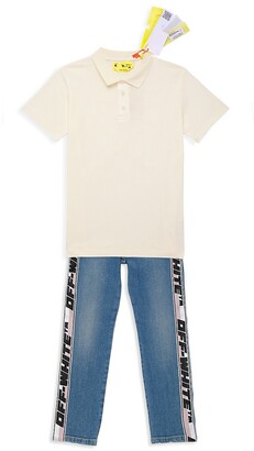 Off-White Little Boy's & Boy's Rubber Arrow Logo Polo Shirt
