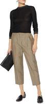 Thumbnail for your product : Brunello Cucinelli Pinstriped Wool And Linen-Blend Canvas Tapered Pants