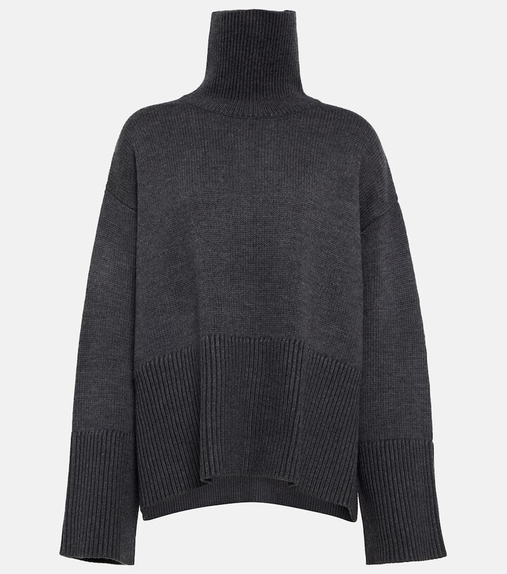 Totême Wool And Cotton Turtleneck Sweater ShopStyle 