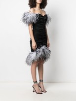 Thumbnail for your product : NERVI Lana feather-embellished midi dress