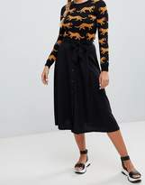 Thumbnail for your product : Monki Tie Waist Button Up Midi Skirt