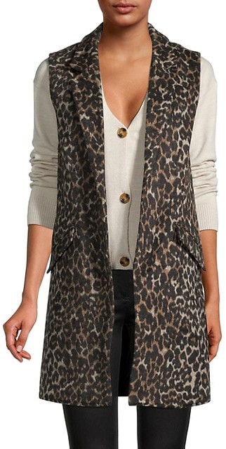 long leopard vest