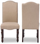 Thumbnail for your product : Baxton Studio Zachary Chic French Vintage Oak Brown Beige Linen Fabric Upholstered Dining Chair Set of 2