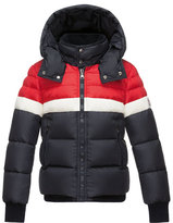 Thumbnail for your product : Moncler Aymond Hooded Colorblock Puffer Jacket, Navy, Size 4-6