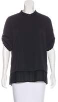 Thumbnail for your product : Vince Silk-Trimmed Short Sleeve Blouse