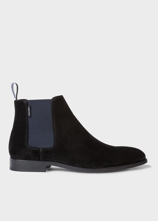 Paul Smith Men's Black Suede 'Gerald' Chelsea Boots - ShopStyle
