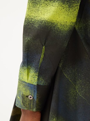 Marques Almeida Asymmetric Abstract-print Cotton-poplin Shirtdress - Black Multi