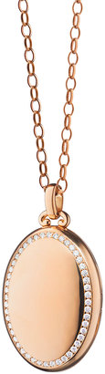 Monica Rich Kosann 18K Rose Gold Four-Picture Locket Necklace with Diamond Border