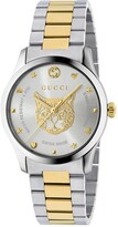 Thumbnail for your product : Gucci Men's Feline Head Yellow Gold PVD-Trim Bracelet Watch