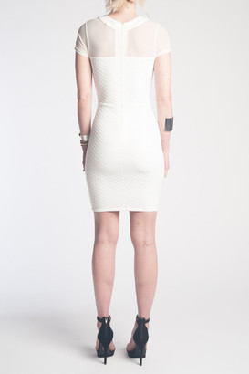 Donna Mizani Quilted Mini Dress In Ivory