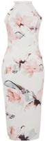 Thumbnail for your product : Quiz Cream And Pink Floral Mesh Midi Dress