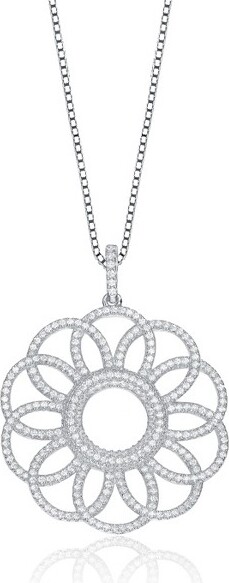 GuiliSterlingSilverWhiteCubicZirconiaPendantFeaturingaMinimalistYetDazzlingDesigntoEnhanceYourStyleandSophistication