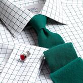 Thumbnail for your product : Charles Tyrwhitt Woven slim green plain tie