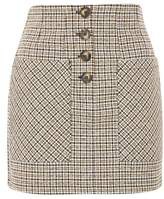 Thumbnail for your product : Topshop Textured Checked Button Skirt