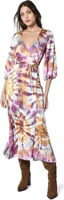 Young Fabulous & Broke Belle Midi Wrap Dress (Hedge/Venus Wash) Women's Dress