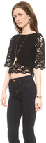 Thumbnail for your product : Nightcap Clothing Daisy Crochet Crop Top