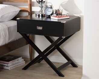 Baxton Studio Curtice 1-Drawer Wooden Bedside Table