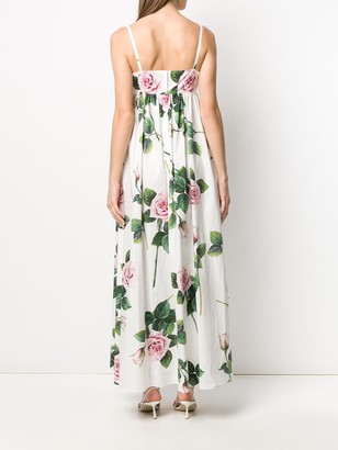 Dolce & Gabbana Tropical Rose Print Maxi Dress