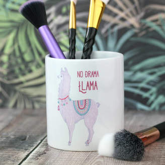 So Close Llama Personalised Make Up Brush Pot
