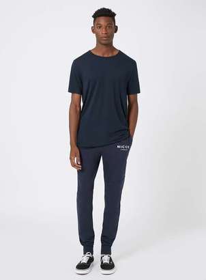 Nicce Navy Panelled Joggers