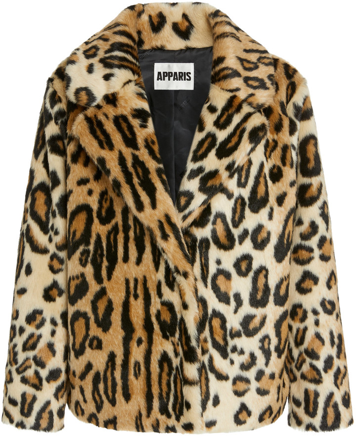 Apparis Gianna Leopard-Print Faux Fur Coat - ShopStyle Outerwear