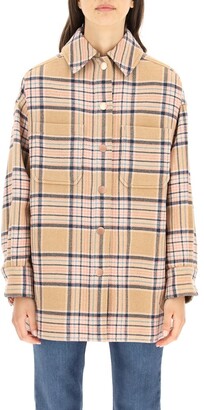 See by Chloe Check Oversized Shirt Coat