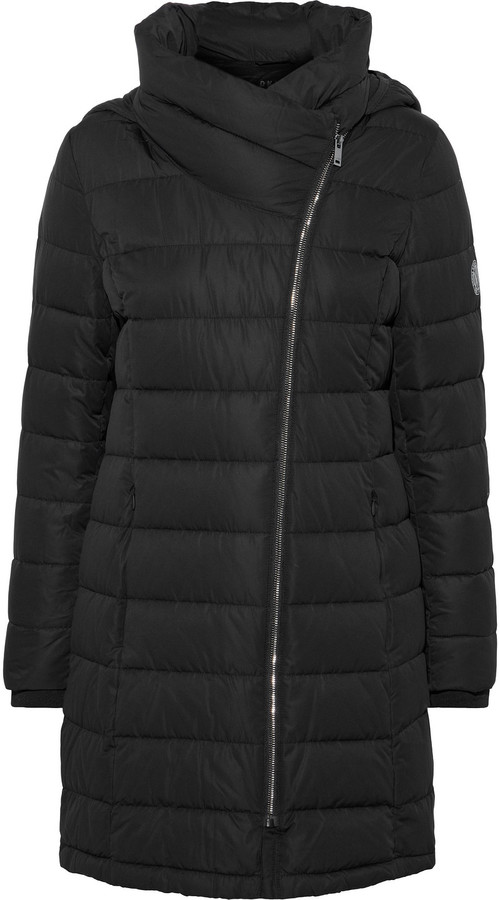 dkny quilted shell down hooded coat