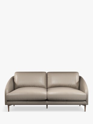 John Lewis & Partners Cape Large 3 Seater Leather Sofa, Dark Leg
