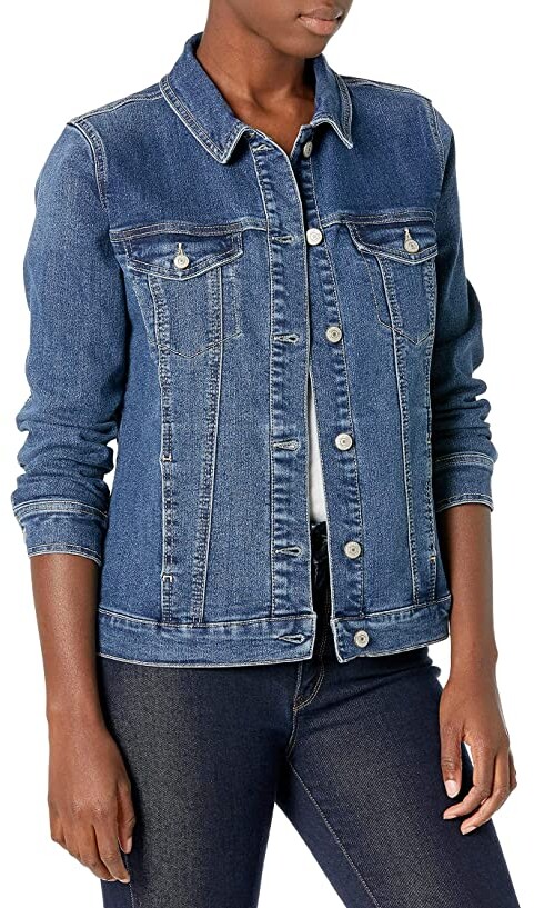 black denim jacket gold buttons