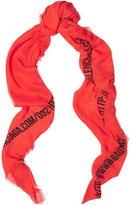 Thumbnail for your product : Balenciaga Printed Modal And Silk-blend Scarf - Red