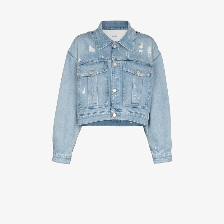 Givenchy Distressed Cropped Denim Jacket ShopStyle