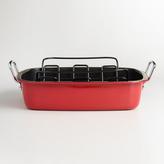 Thumbnail for your product : World Market Red Enamel-on-Steel Roaster with Rack