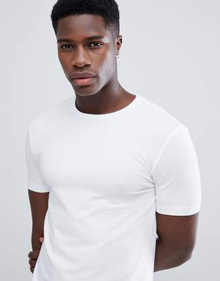 ASOS Design DESIGN longline muscle fit crew neck t-shirt in white