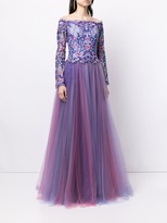 Thumbnail for your product : Tadashi Shoji Eshima Ethereal floral-embroidered tulle gown