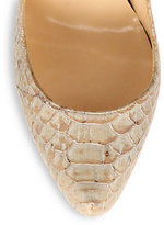 Thumbnail for your product : Christian Louboutin Daffodile Snake-Embossed Cork Platform Pumps
