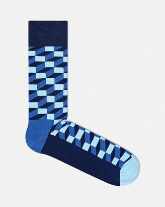 Happy Socks Men's Blue Socks & Tights - Filled Optic Socks