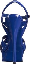 Thumbnail for your product : Saint Laurent Patent Tribute Platform Sandals-Blue